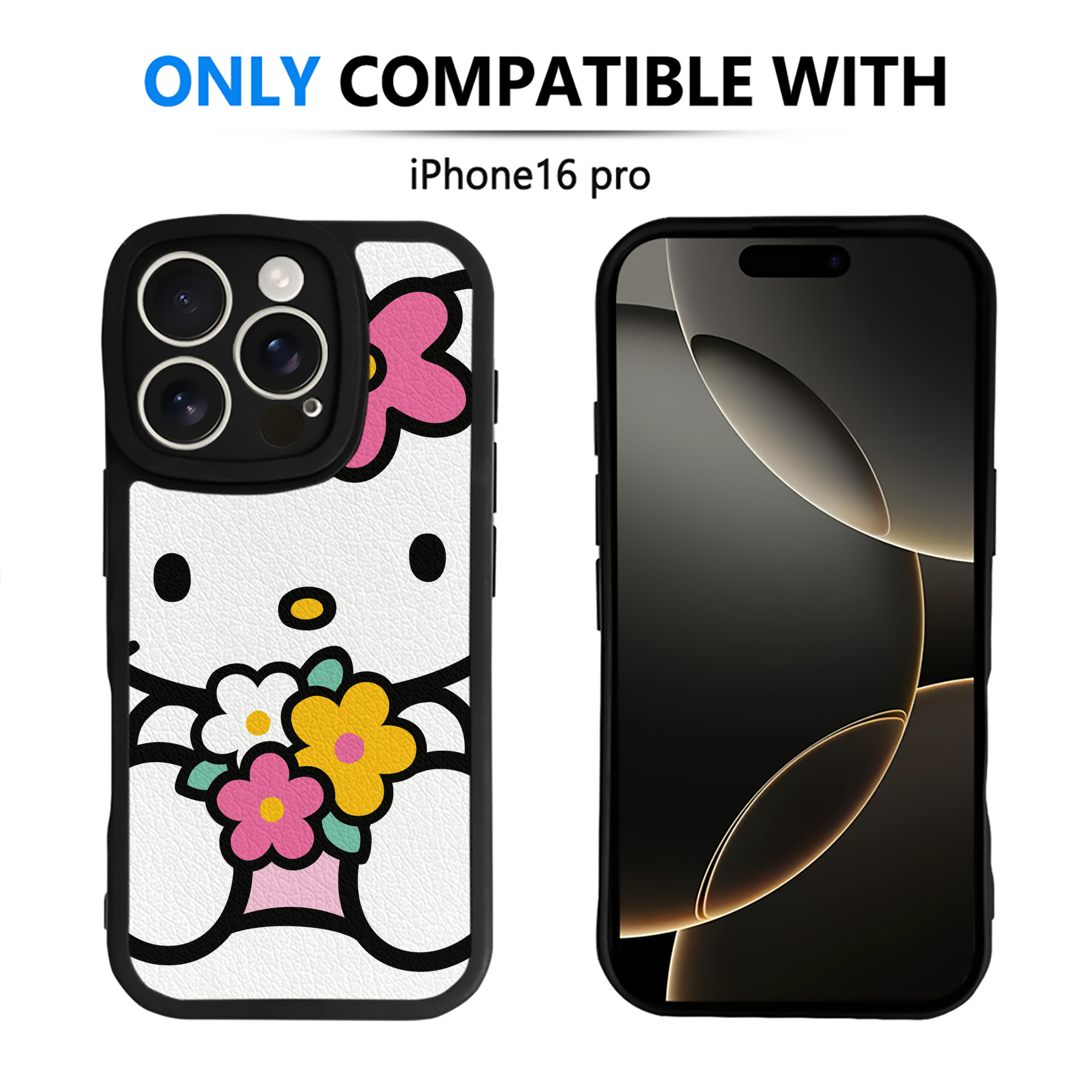 （画像用） Hello Kitty ハローキティ 【iPhone 16シリーズ対応】シリコンスマホケース（レザー調） 材質：シリコン
